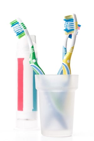toothbrush and toothpaste